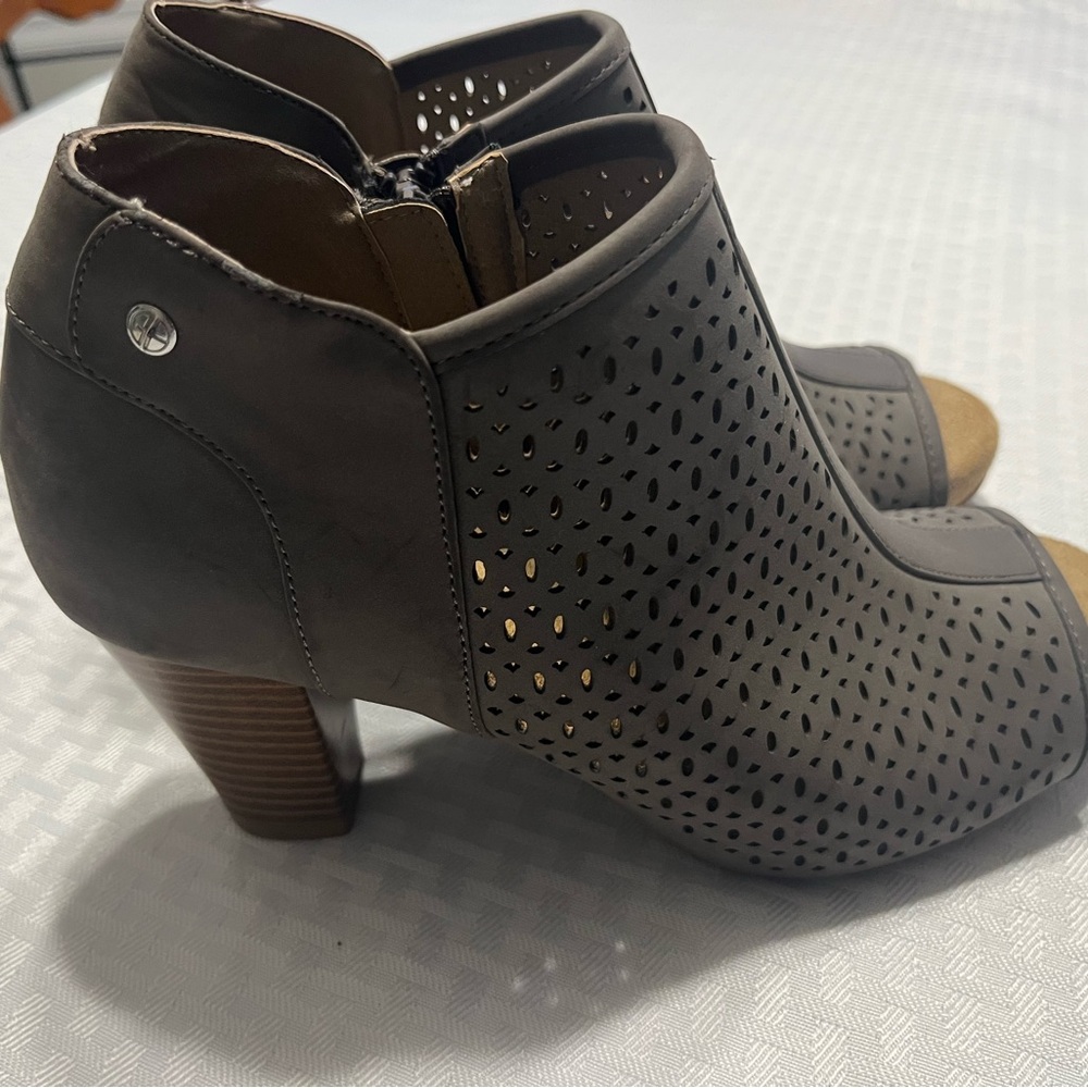 Giani Bernini Dark Gray Perforated Ankle Boots